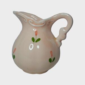 Vintage A Summit Collection Peach Colored Creamer Jug With Flowers